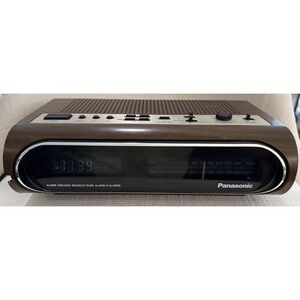 VTG Panasonic RC6410 Plastic Brown Wood Grain Clock Radio 2 Alarms Working